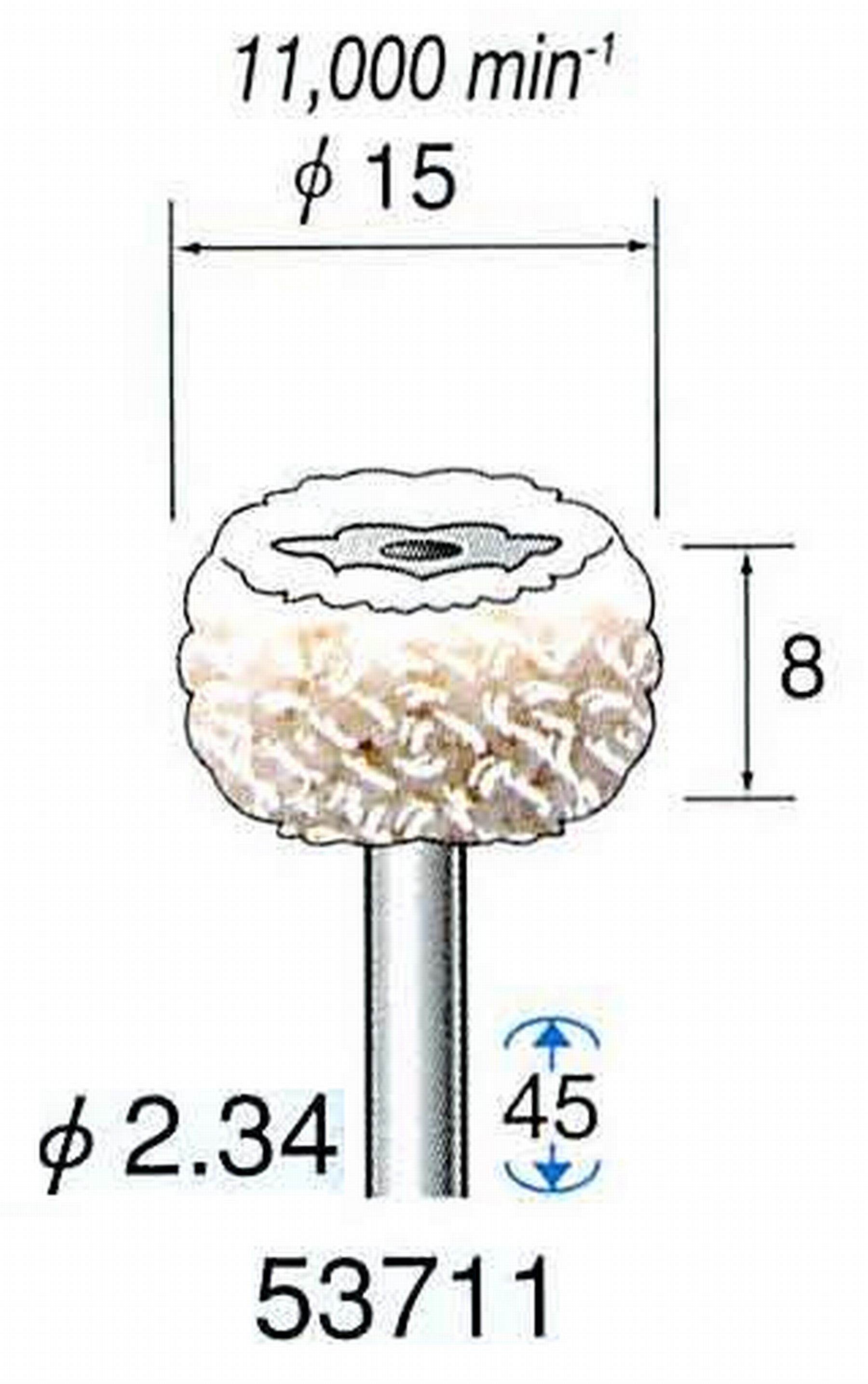 ナカニシ/NAKANISHI 積層ソフトバフ 綿糸バフ 軸径(シャンク)φ2.34mm 53711