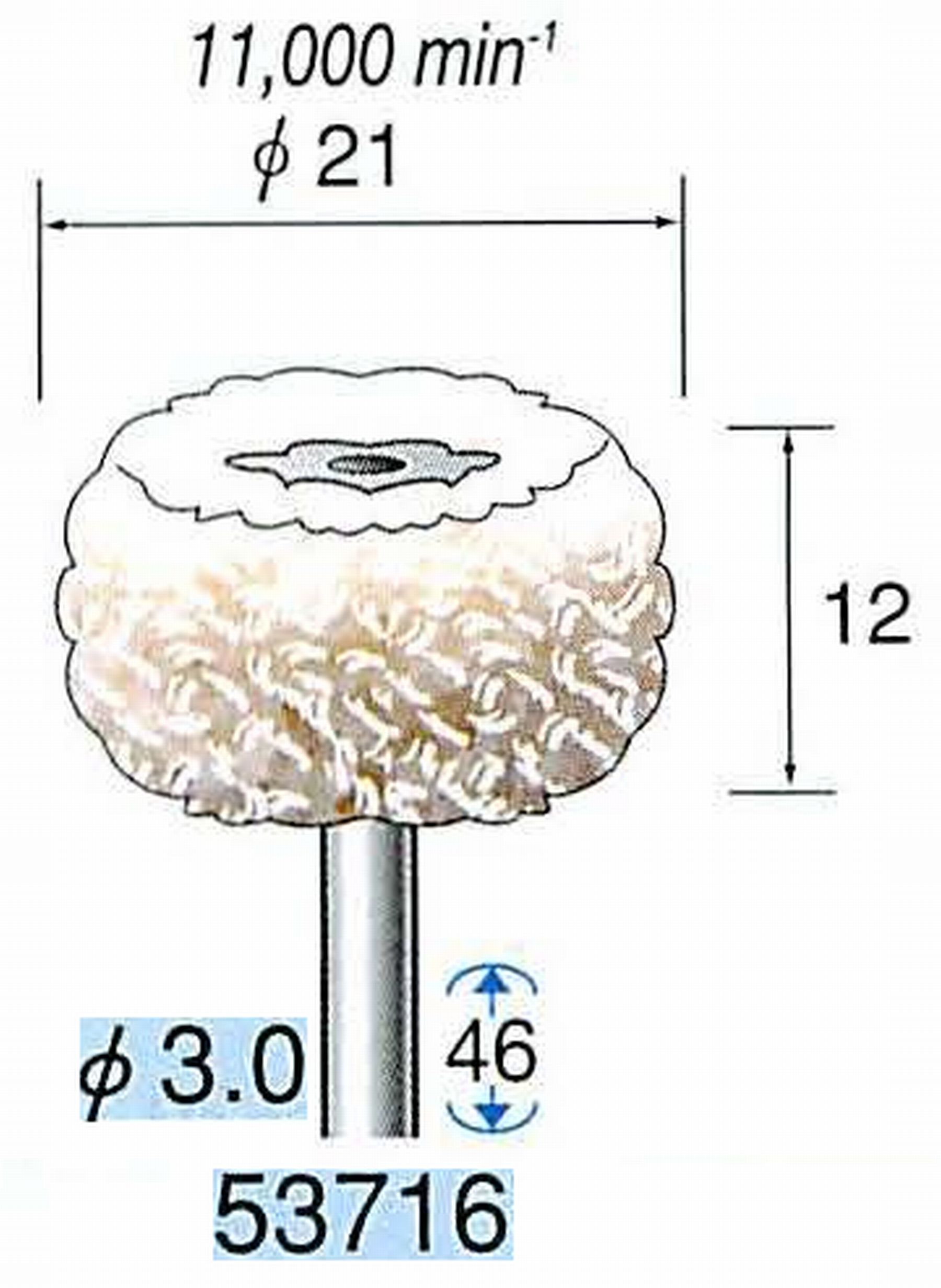 ナカニシ/NAKANISHI 積層ソフトバフ 綿糸バフ 軸径(シャンク)φ3.0mm 53716