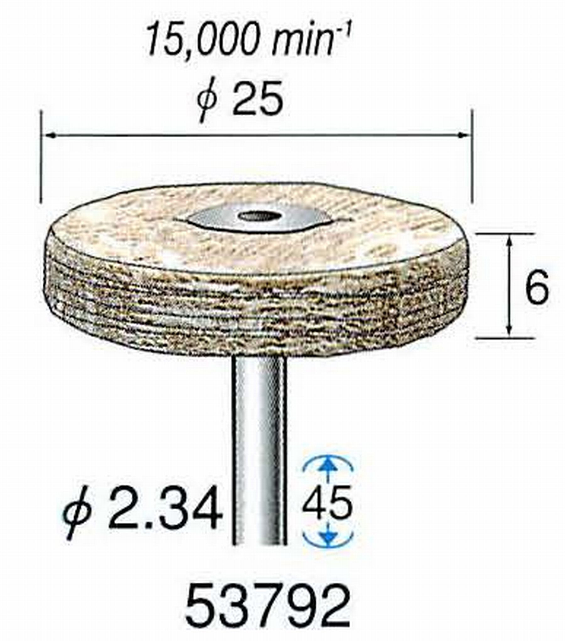 ナカニシ/NAKANISHI 積層ハードバフ 茶褐綿バフ 軸径(シャンク)φ2.34mm 53792
