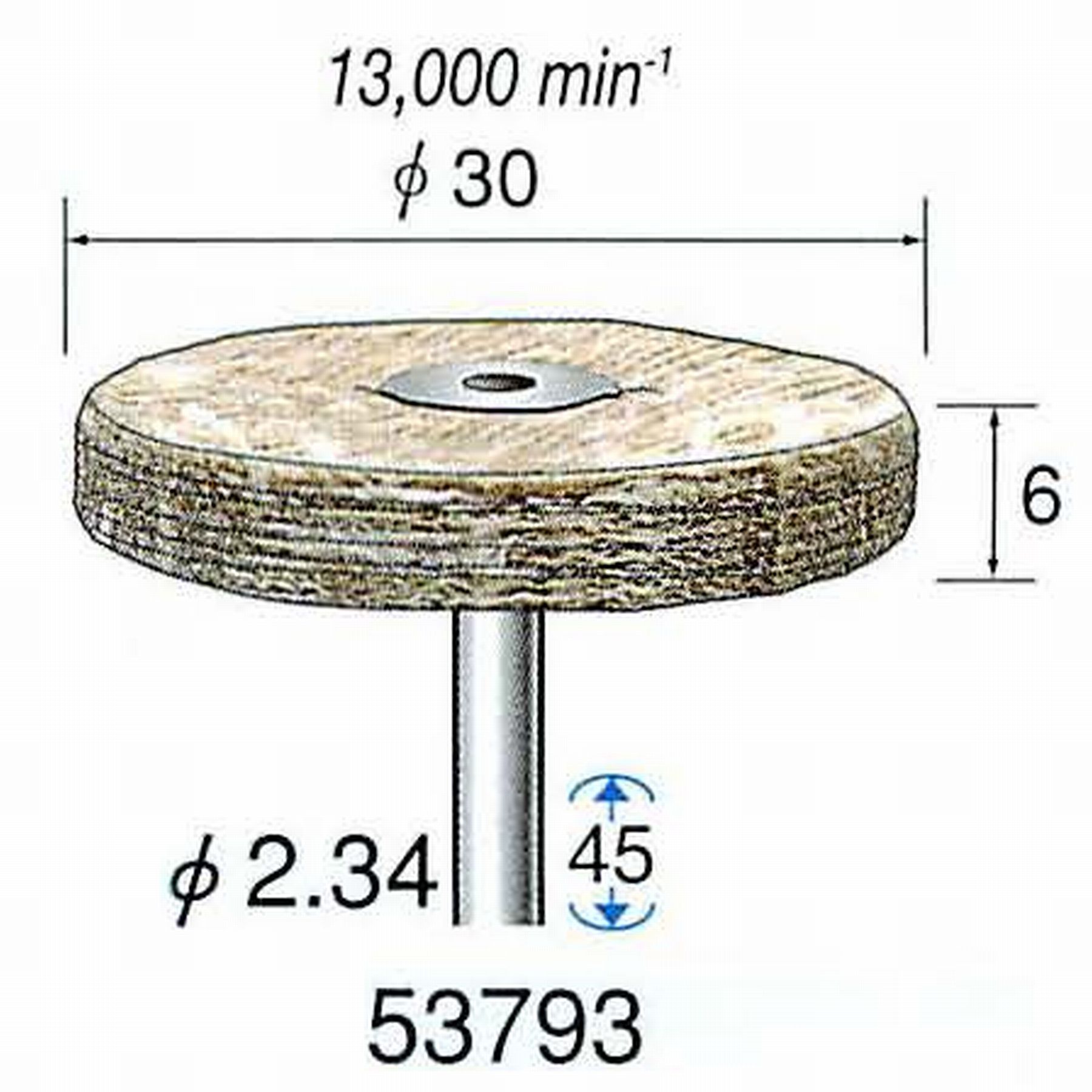 ナカニシ/NAKANISHI 積層ハードバフ 茶褐綿バフ 軸径(シャンク)φ2.34mm 53793