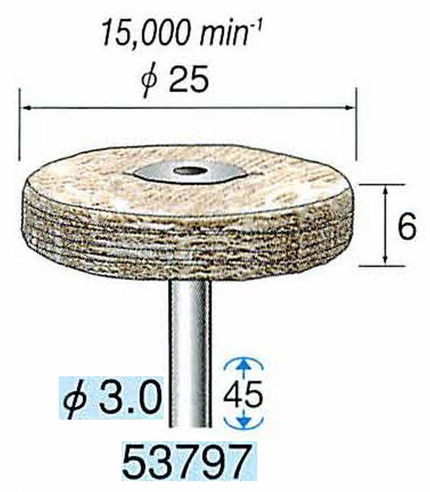 ナカニシ/NAKANISHI 積層ハードバフ 茶褐綿バフ 軸径(シャンク)φ3.0mm 53797