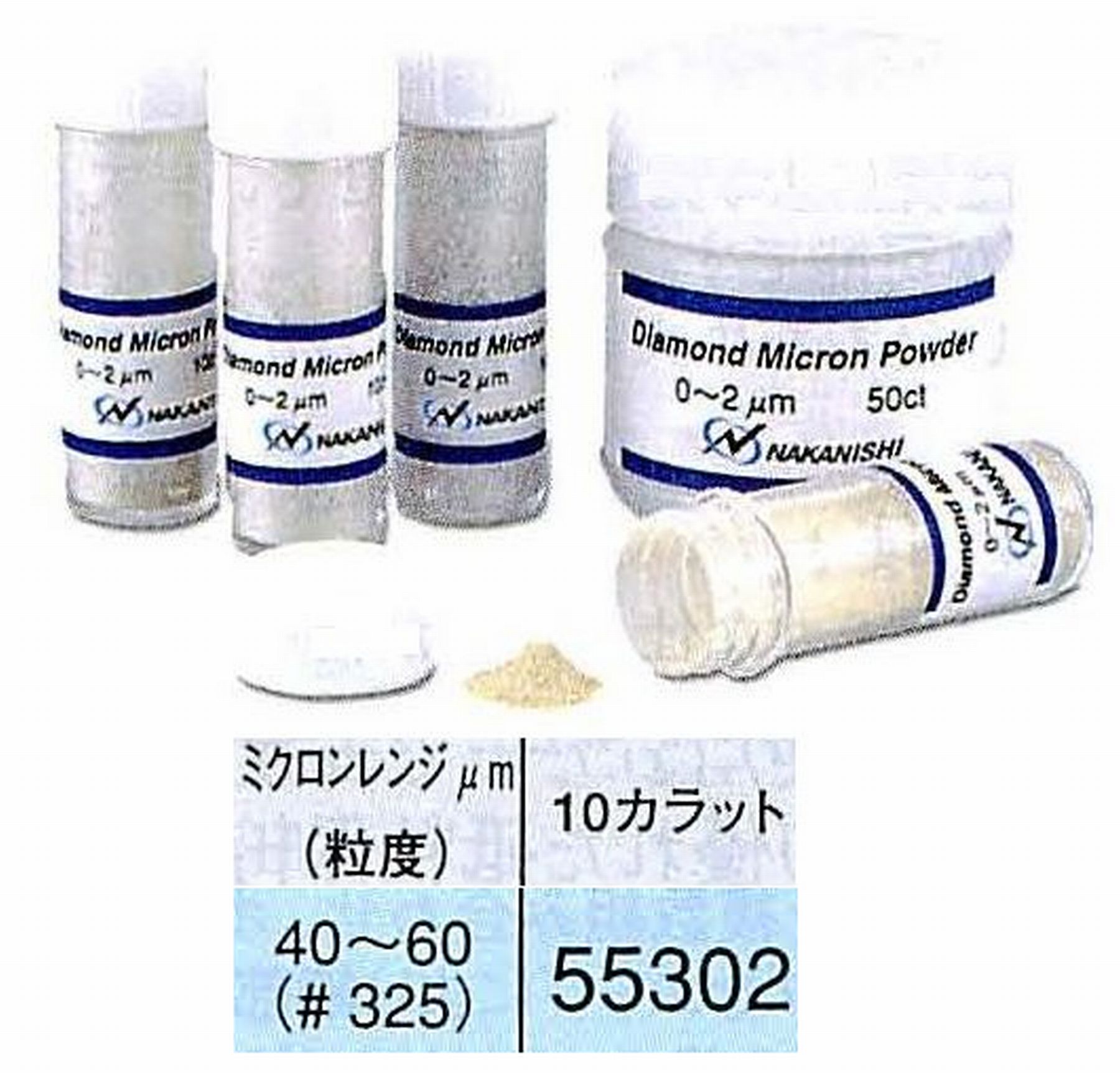 ナカニシ/NAKANISHI ダイヤモンドミクロンパウダー ミクロンレンジ40～60(砥度) 10カラット 55302