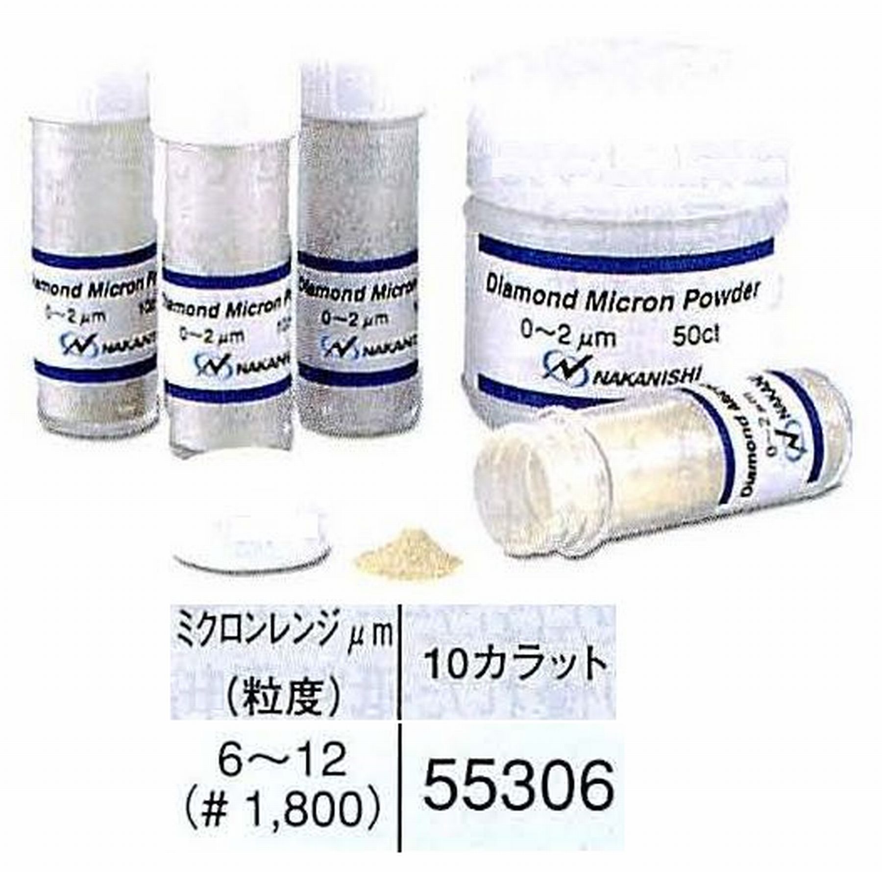 ナカニシ/NAKANISHI ダイヤモンドミクロンパウダー ミクロンレンジ6～12(砥度) 10カラット 55306