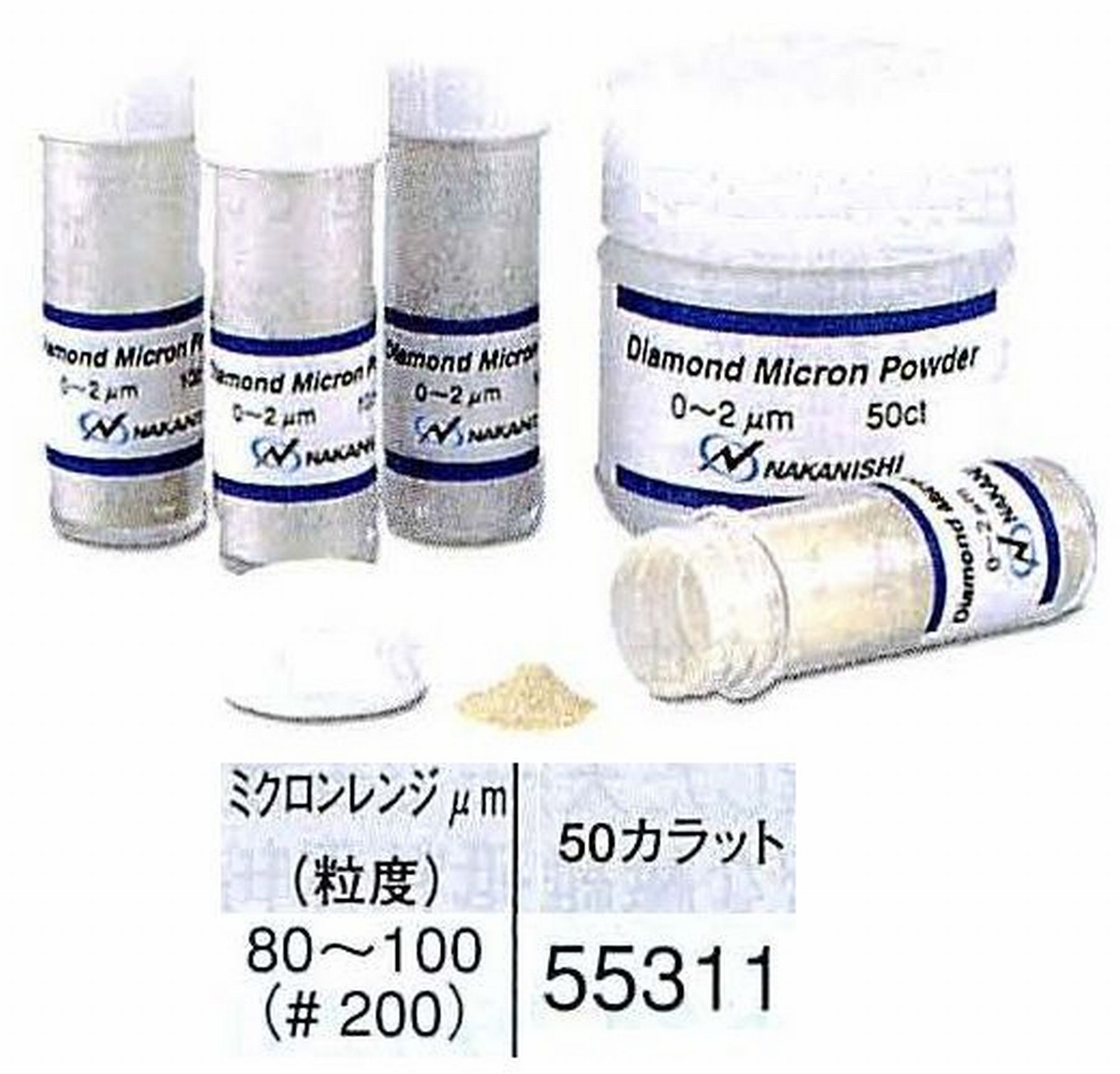 ナカニシ/NAKANISHI ダイヤモンドミクロンパウダー ミクロンレンジ80～100(砥度) 50カラット 55311