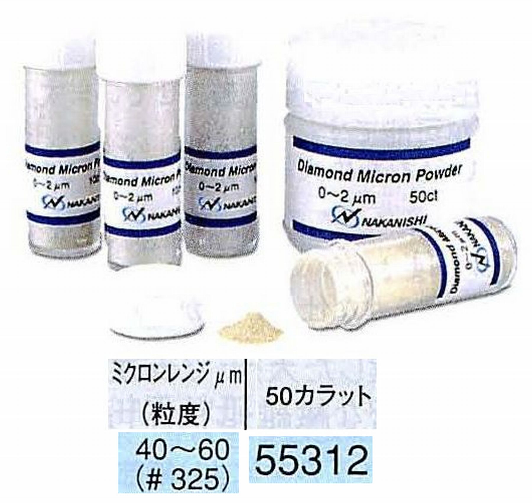 ナカニシ/NAKANISHI ダイヤモンドミクロンパウダー ミクロンレンジ40～60(砥度) 50カラット 55312