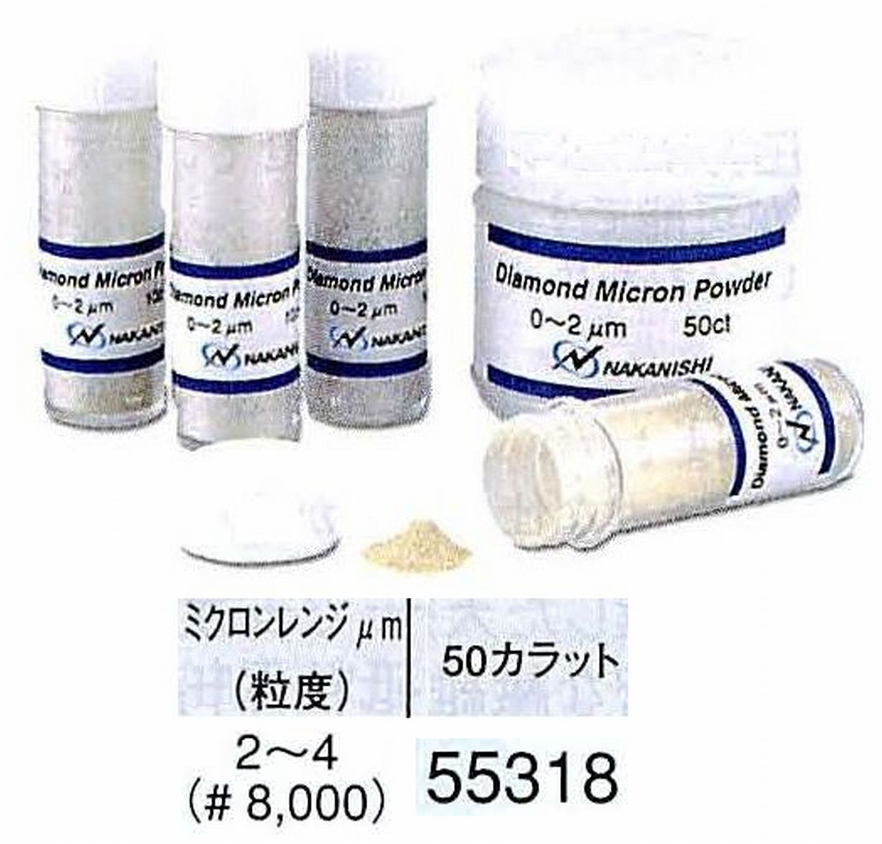 ナカニシ/NAKANISHI ダイヤモンドミクロンパウダー ミクロンレンジ2～4(砥度) 50カラット 55318