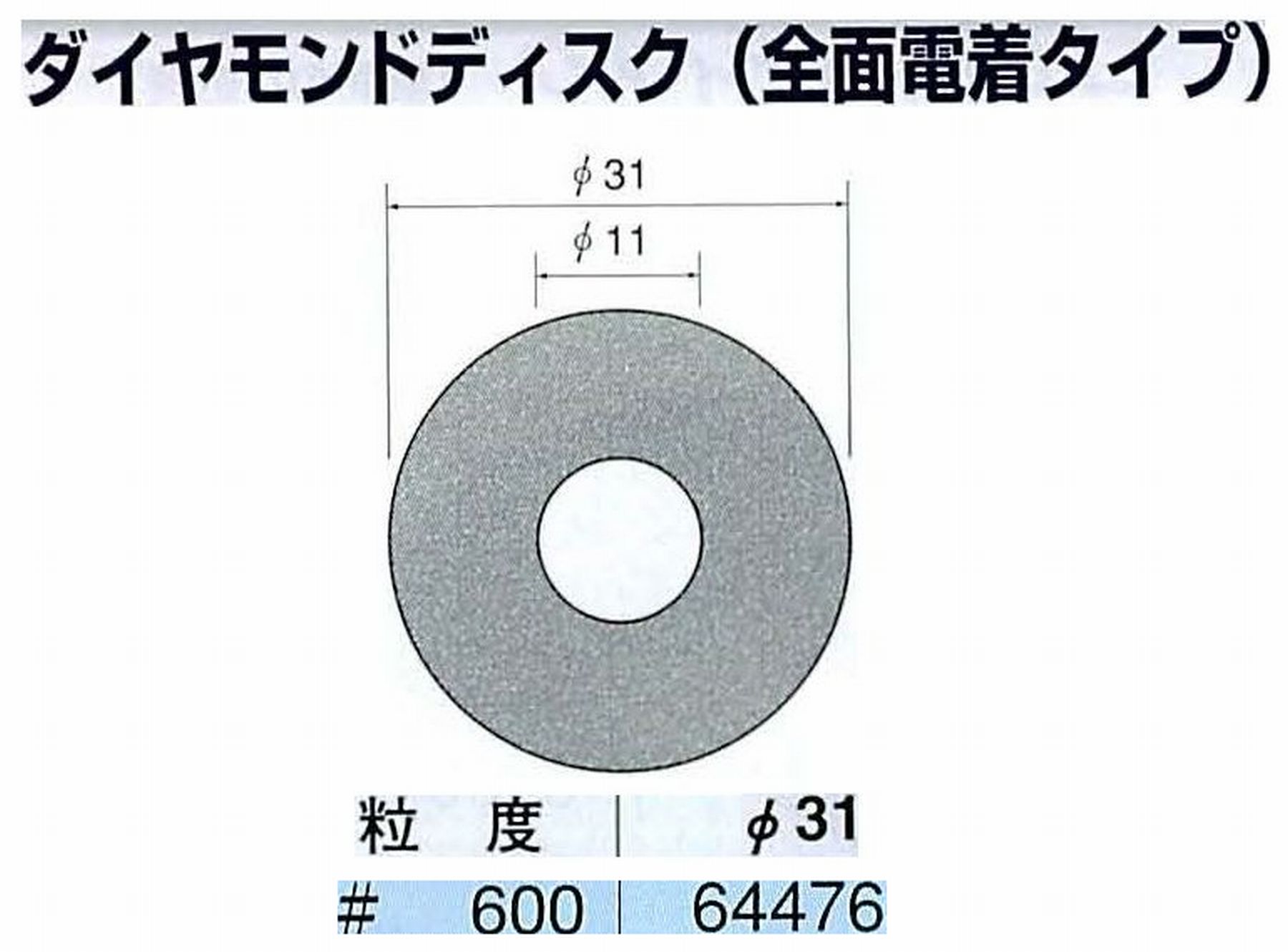 ナカニシ/NAKANISHI アングルグラインダ(電動・エアー) アングルアタッチメント専用工具 ダイヤモンドディスク(全面電着タイプ) 64476