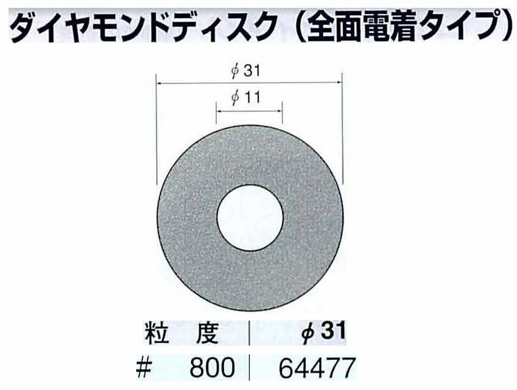 ナカニシ/NAKANISHI アングルグラインダ(電動・エアー) アングルアタッチメント専用工具 ダイヤモンドディスク(全面電着タイプ) 64477