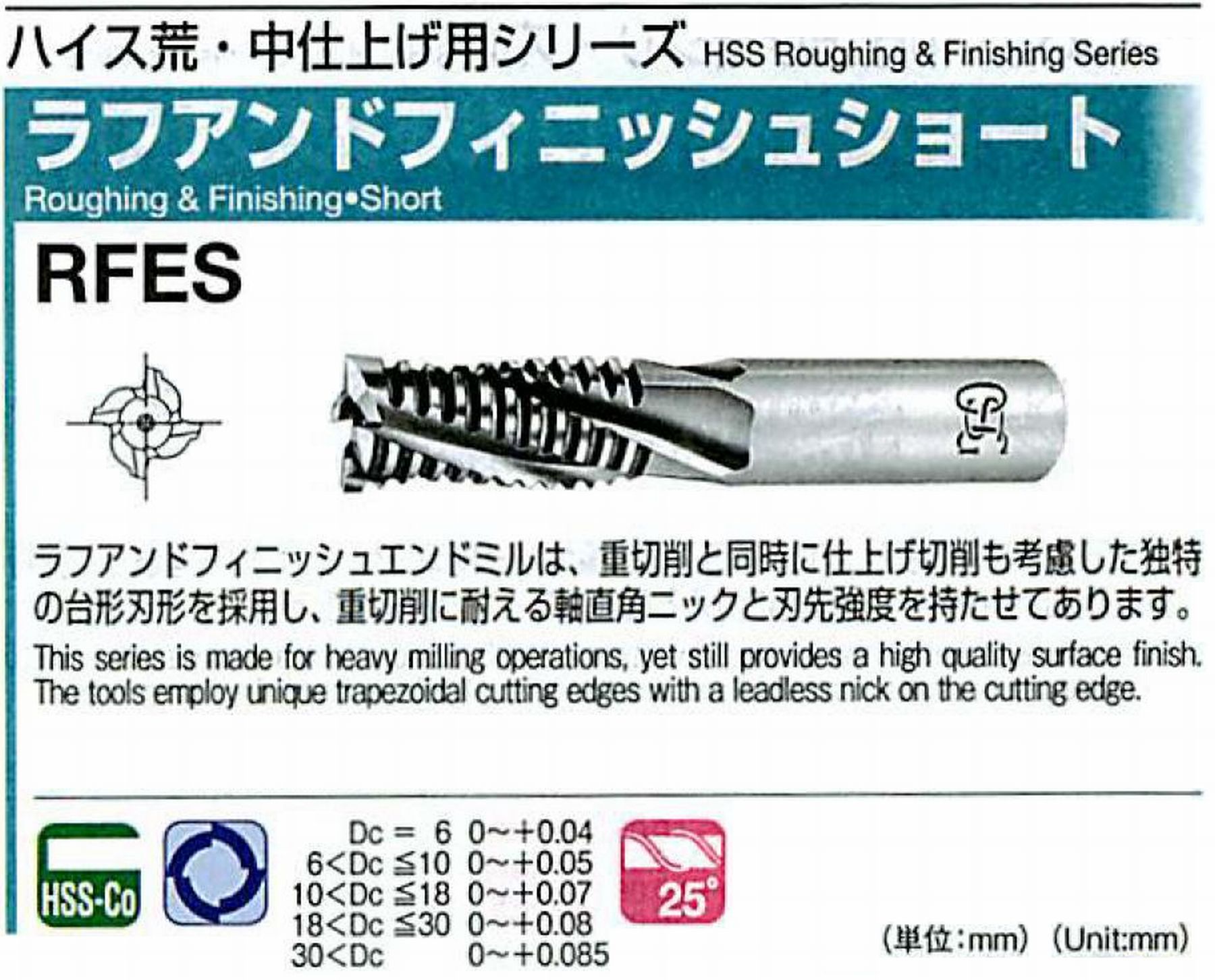 オーエスジー/OSG ラフアンドフィニッシュ ショート RFES 外径6 全長56 刃長15 シャンク径6mm 刃数4